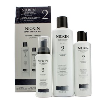 System 2 System Kit For Fine & Noticeably Thinning Hair : Cleanser 300ml+Therapy 150ml+Treatment 100ml (Box Slightly Damaged)