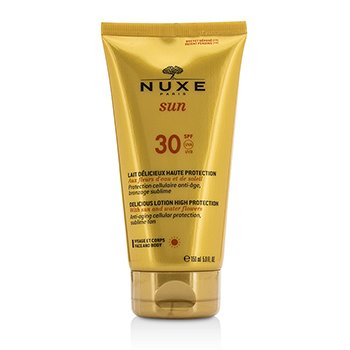 Nuxe Sun Delicious Loción de alta protección para rostro y cuerpo SPF30