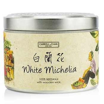 Tin Can 100% Vela de Cera de Abejas con Mecha de Madera - White Michelia
