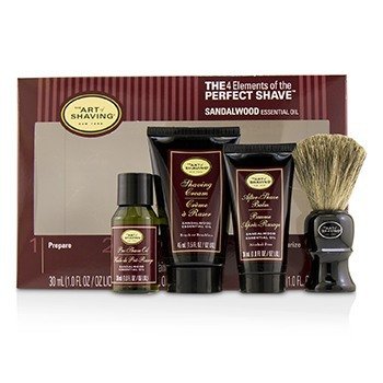 Los 4 elementos del kit de tamaño medio Perfect Shave - Sándalo