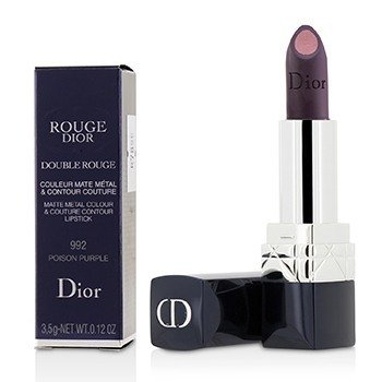 Lápiz labial Rouge Dior Double Rouge Matte Metal Color & Couture Contour - # 992 Poison Purple