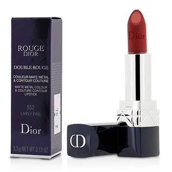 Pintalabios Rouge Dior Double Rouge Metal Mate y Contorno Couture - # 552 Lively Fire