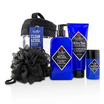 Set Clean & Cool Body Basics: Jabón Para Todo 295ml + Pit Boss Desodorante 78g + Cool Moisture Loción Corporal 473ml + Netted Esponja