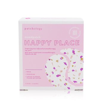 Moodpatch - Happy Place Geles de Ojos Inspiradores Aromaterapia infundida de Té (Rosa + Hibisco + Flor de Loto)