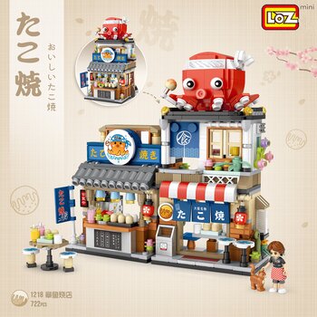 LOZ Mini Blocks - Tienda Takoyaki de estilo callejero japonés