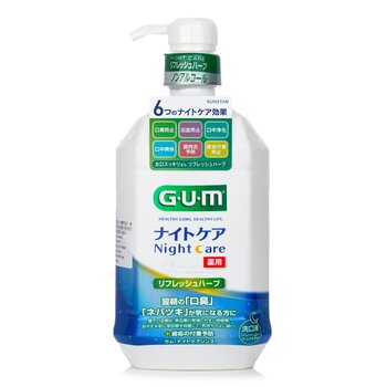 Sunstar GUM Night Care enjuague bucal de fórmula suave (tipo de hierba refrescante) - 900ml