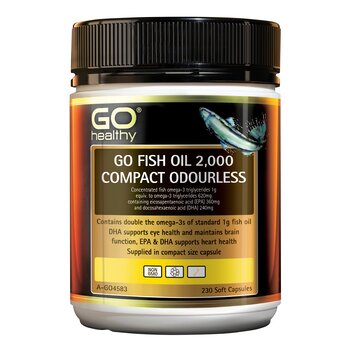 [Agente de ventas autorizado] GO Fish Oil 2000 Compact Inodoro - 230 Cápsulas blandas