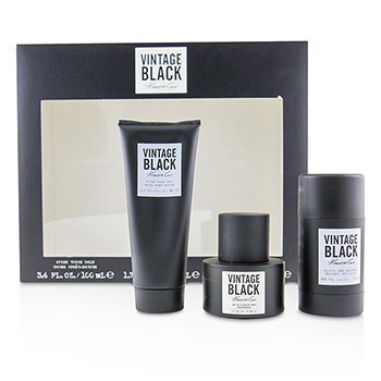Vintage Black Coffret: Eau De Toilette Spray 50ml/1.7oz + Bálsamo Para Después de Afeitar 100ml/3.4oz + Desodorante Libre de Alcohol 75ml/2.6oz