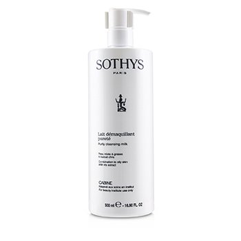 Sothys Purity Leche Limpiadora - Para Piel Mixta a Grasa, Con Extracto de Iris (Tamaño Salón)