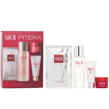 SK II Best Seller Trial Kit: Facial Treatment Ess. 75ml+Facial Treatment Cleanser 20g+SKINPOWER Advanced Cream 15g+ F.T Mask 1pcs