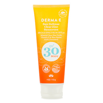 Derma E Defensa Solar Zinc Transparente FPS30 Para el Cuerpo